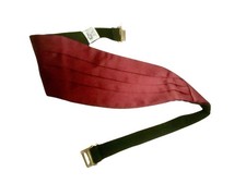 After Six Cummerbund Mens Burgundy Pleated Groom Tuxedo Prom Formal Adjustable