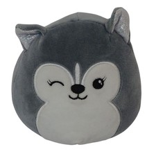 Squishmallows Heidi Husky Dog Plush Toy Kellytoy Gray White Soft Collectible 5"