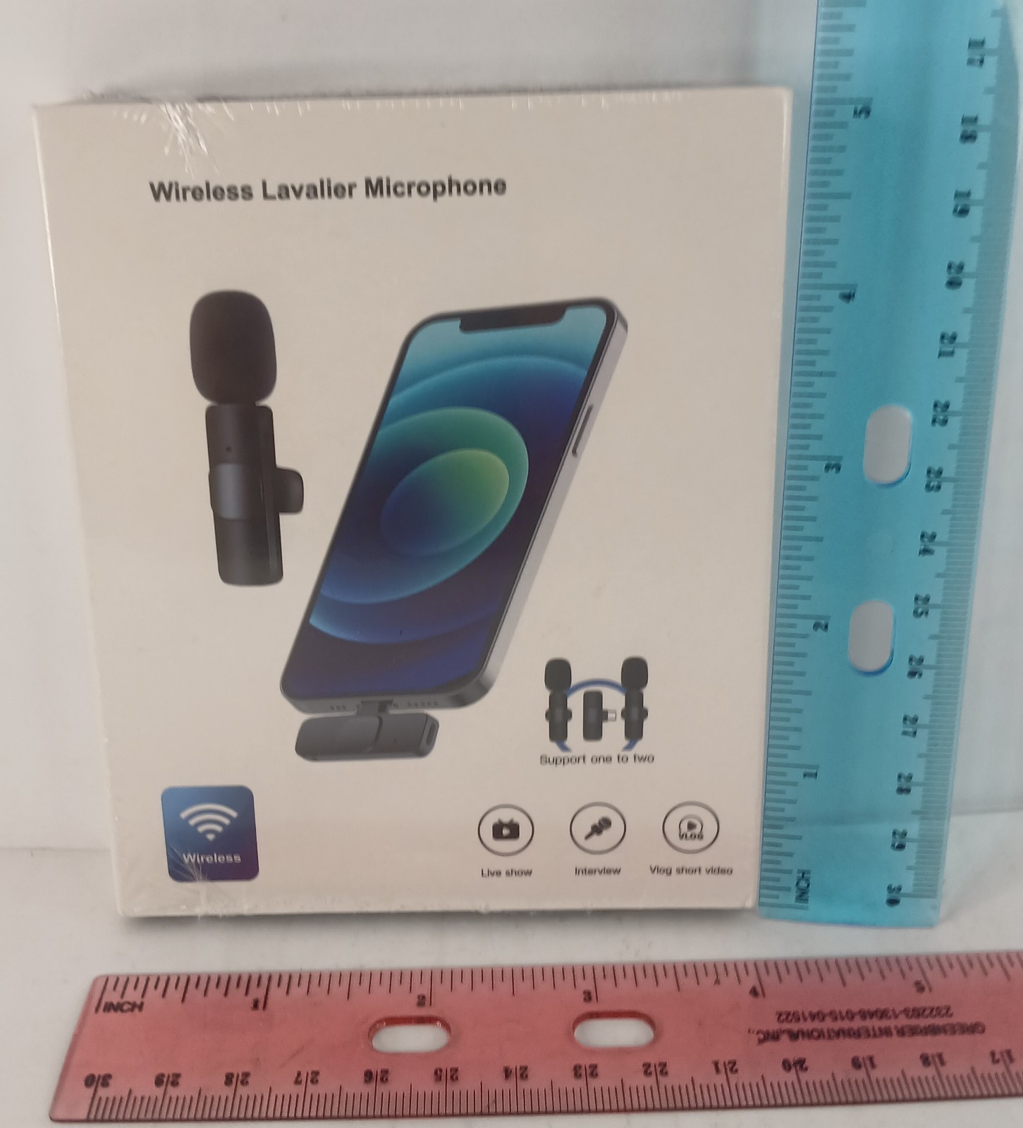 Wireless Lavalier Microphone for Apple iPhone MKF-01 One to Two Audio ...