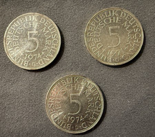 🪙3  x 5 DM SILBERADLER 1971/1974 625 SILBER DEUTSCHE MARK🪙
