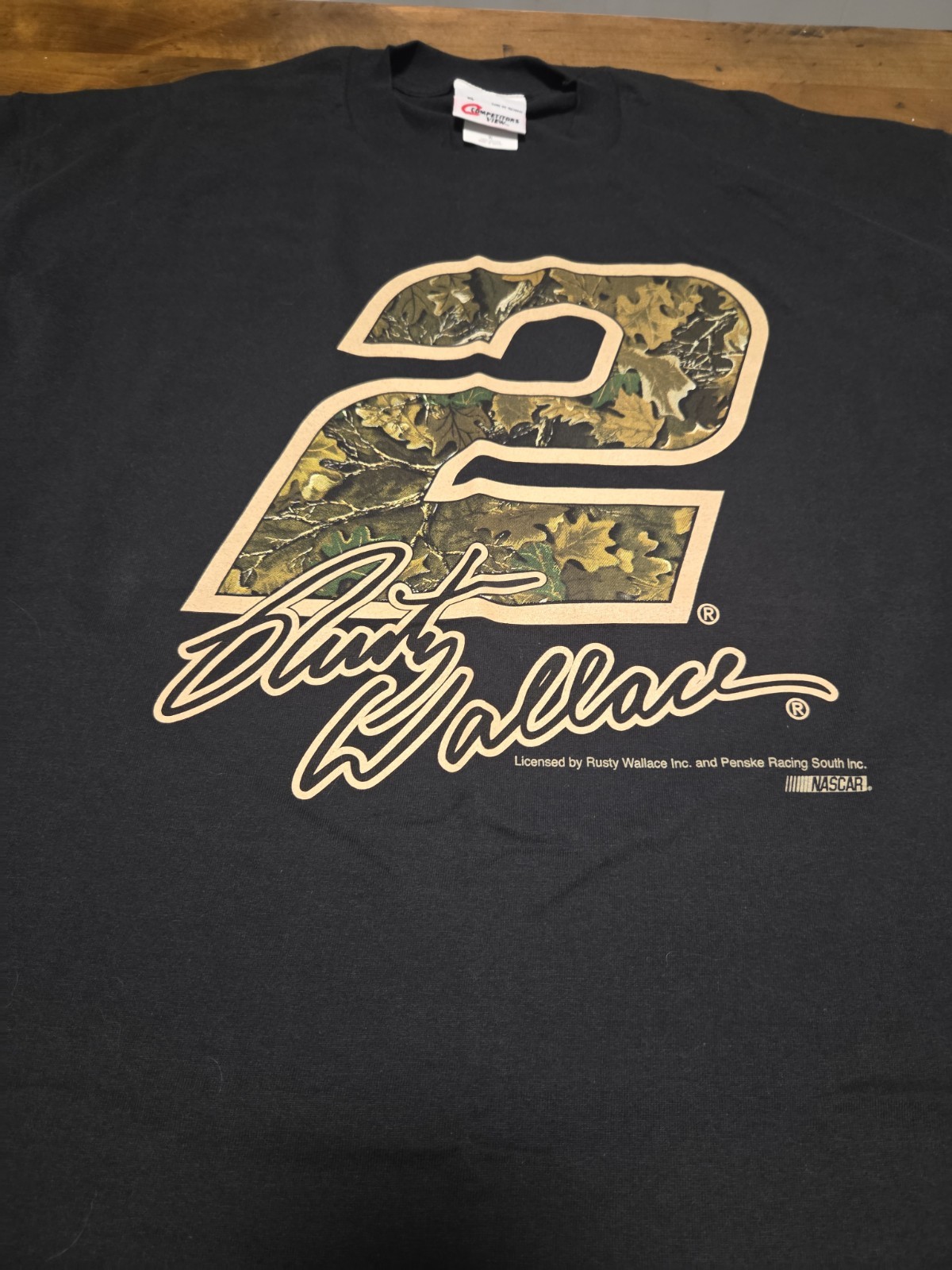Vtg 90s Rusty Wallace NASCAR T Shirt XL Never Worn Unwashed Camo Number 2 Racing image 5
