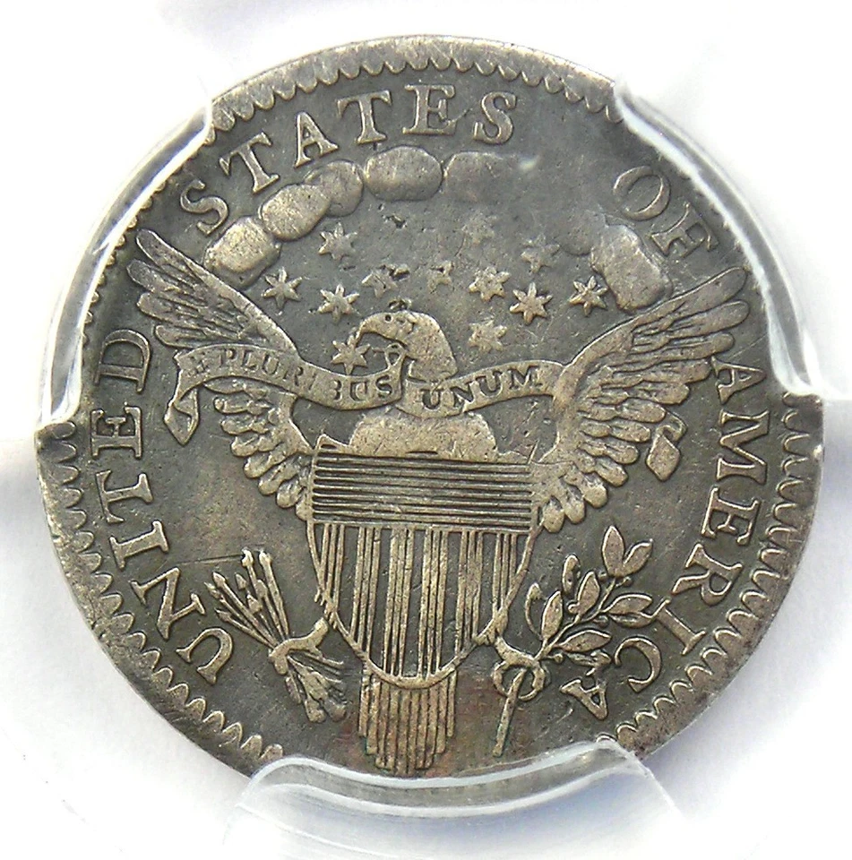 Media moneda de diez centavos busto drapeado 1800 H10C - Certificado graduación profesional detalle XF (EF) - moneda de fecha rara Foto 4 de 4