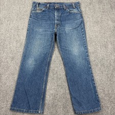 Vintage Levis 517 Jeans Mens 34x28 Blue Orange Tab Bootcut Faded Made In USA