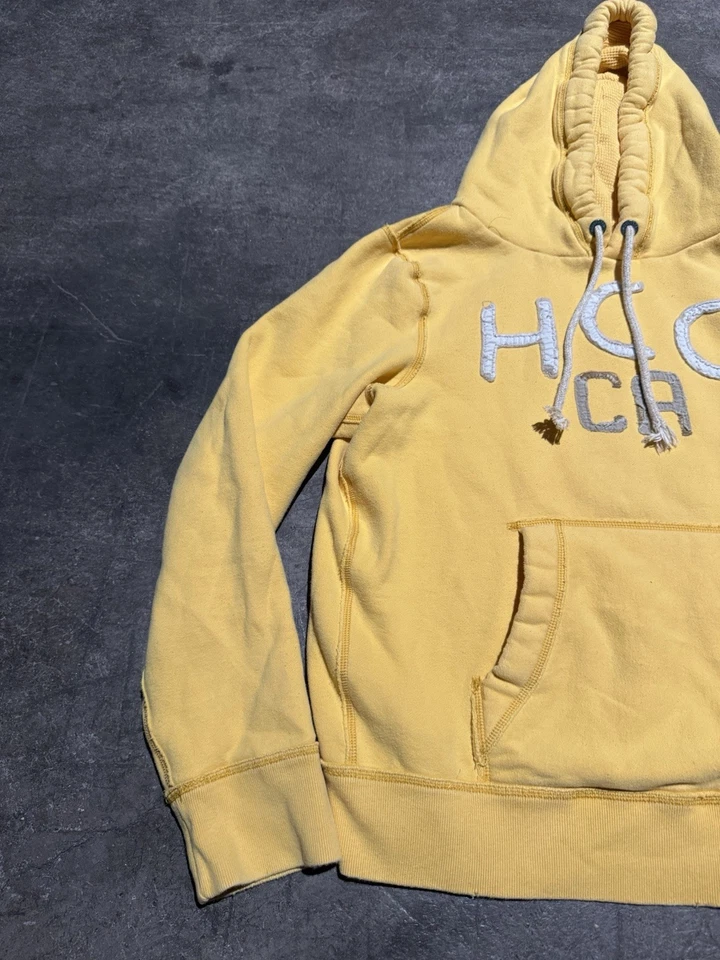 复古 Hollister CA 热华夫格连帽衫运动衫 Y2K 冲浪刺绣 XL — 第 2/4 张图片