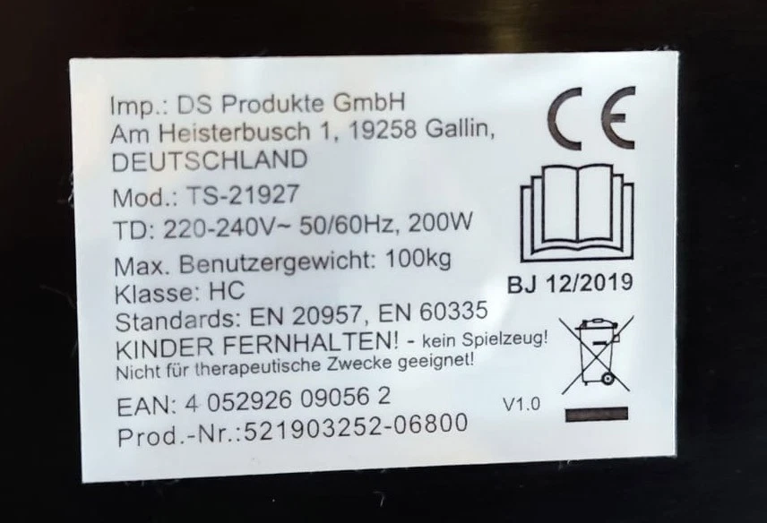 Syltfit Model TS-21927 Vibrationsplatte ohne Zubehör [EGT] - Bild 3 von 4