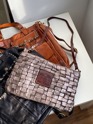 Campomaggi Leather Woven Bronze Colour Shoulder/Crossbody Bag 