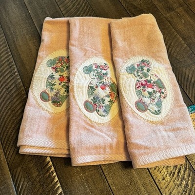 Vintage Sarah Lynn's American Country Inns Towels Bears Applique Set Of 3  New