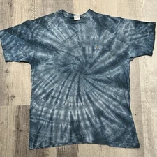 VTG 90s Earth Culture Blue Tie Dye T Shirt Sostanza Embroidered Peace 420 Hippie
