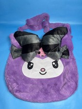 Sanrio Kuromi Plush Tote Bag Purple Fuzzy Bow Shoulder Bag New 2025