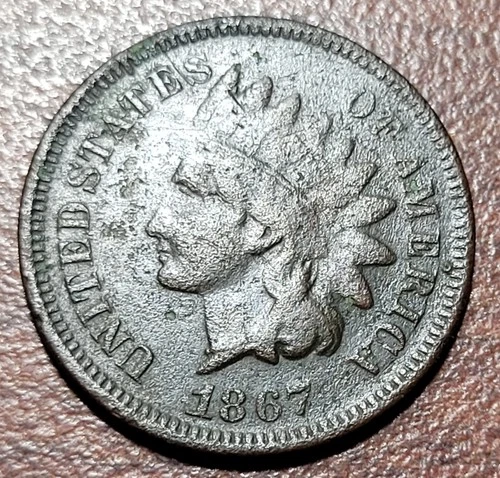 1867 Indian Head Cent VG Details Better Date Coin IHC Penny