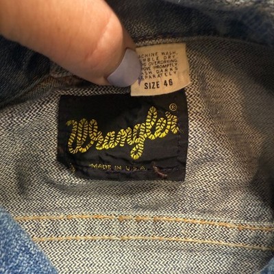 Vintage 60s 70s Wrangler 124MJ Denim Trucker Jacket Size 46 USA