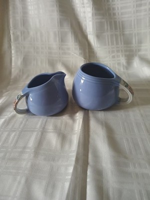 HALL'S SUPERIOR QUALITY KITCHENWARE ROSE PARADE 1259 OPEN SUGAR AND CREAMER VTG