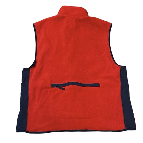 Vintage 90s Y2K GAP Sherpa Fleece Vest Zipper 2XL Red Navy XXL Back Pouch Pocket - Picture 7 of 11