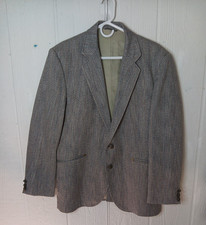 Vintage Kenny Rogers Circle S Western Blazer Jacket Herringbone Gray Cowboy 42R