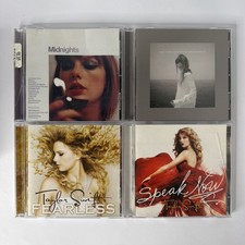 Taylor Swift Cd Lot Of 4: Midnights, Tortured Poets, Speak Now, And Fearless