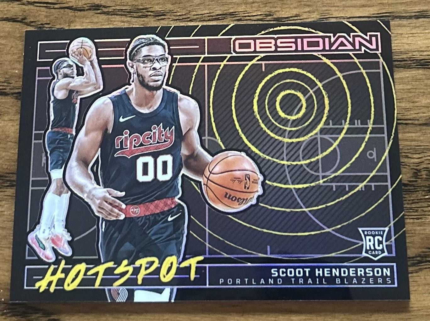 2023-24 Panini Obsidian #6 Scoot Henderson Hotspot Holo #/99 Rookie RC