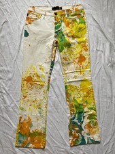 Vintage 2000s 00s y2k Just Cavalli Floral Print Flared Jeans