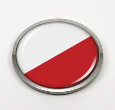 BestLicensePlateFrames Flag of Poland | 3D Domed CAR Emblem Badge Sticker Round