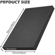 2 Pack Black Polyurethane Foam Inserts 16x12x1.5"