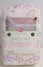 Huntington Home Kids Twin Sheet Set Unicorn Theme 3 Piece Set New