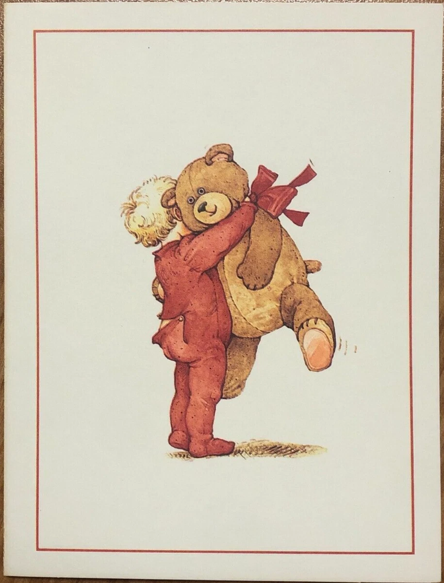 1983 Holly Hobbie Boy Hugging Teddy Bear American Greeting Card eBay