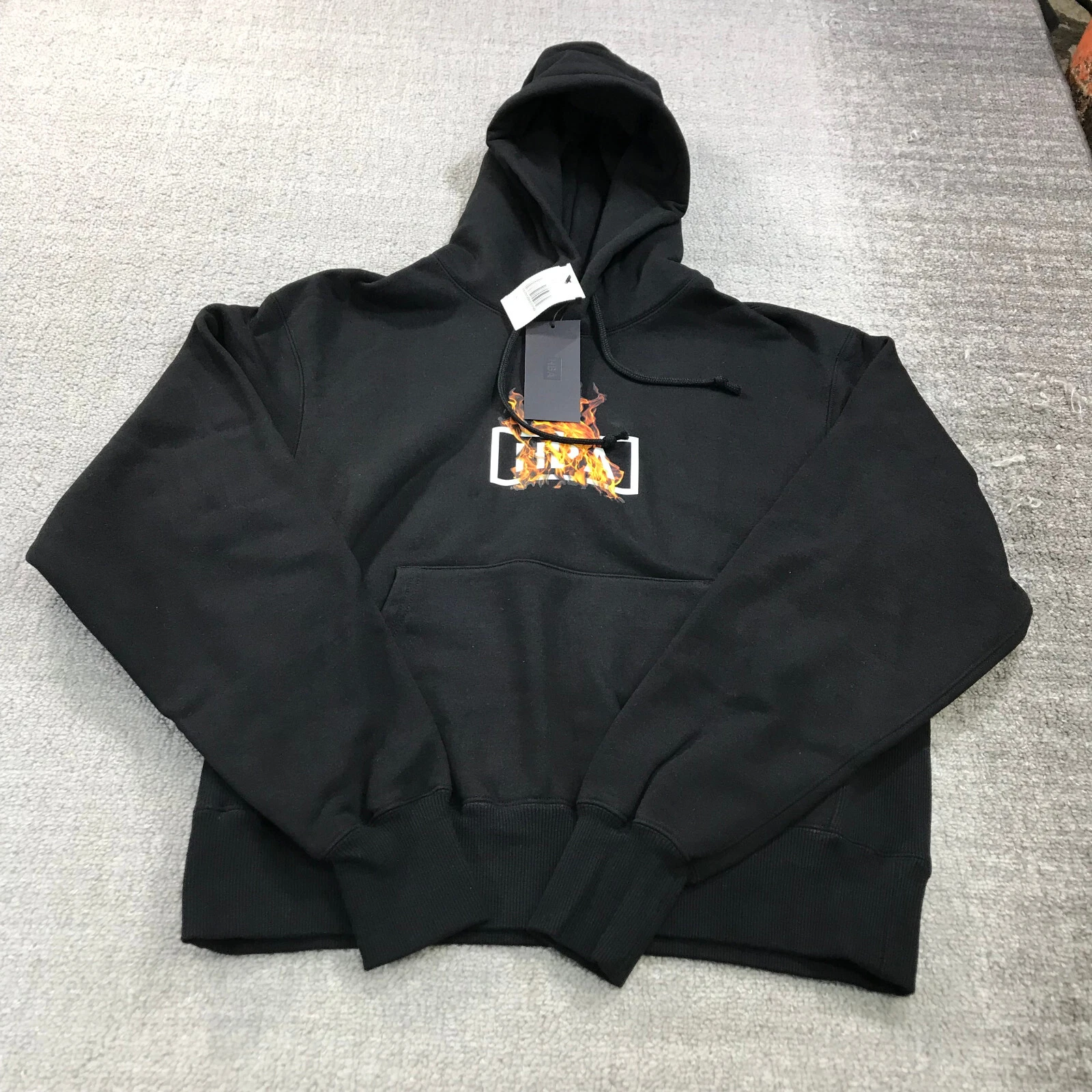 HBA (HOOD BY AIR) Felpa con cappuccio By Air da uomo piccola HBA felpa con cappuccio logo fuoco casual