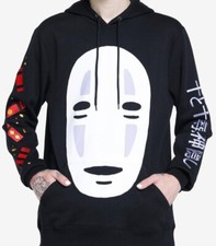 Studio Ghibli Spirited Away No Face Long Sleeve Hoodie Embroidered Size Medium