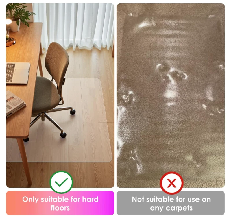 Office Chair Mat for Hardwood Floor - 30 x 48'', Clear Easy Glide on Hard Floors - Image 2 of 4