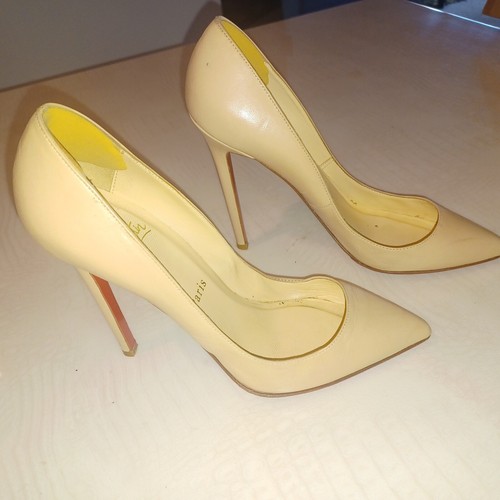CHRISTIAN LOUBOUTIN SO KATE 120 NUDE LEATHER PUMPS WOMEN'S-SIZE- SIZE 5.5"
