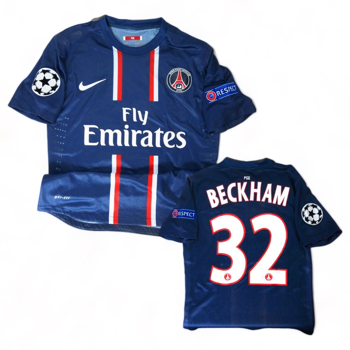 PSG 2012/13 BECKHAM 32 Match Football Shirt - Champions League