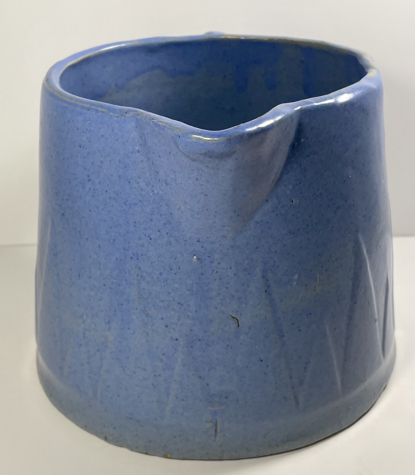 RUCKELS POTTERY WHITE HALL ILLINOIS STONEWARE BLUE SAWTOOTH MILK PITCHER eBay