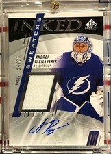 2020-21 UD SP GAME USED ANDREI VASILEVSKIY, #IS-AV, AUTO, INKED SWEATERS, #14/25
