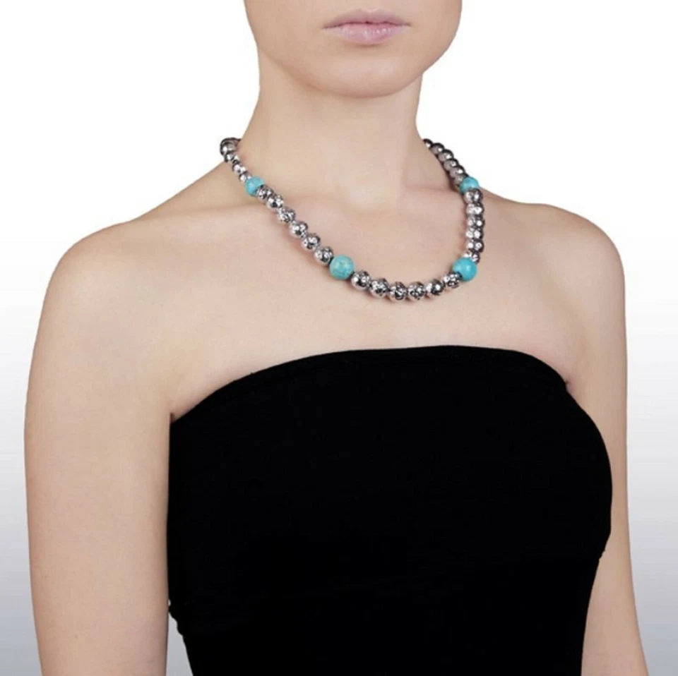 GIOVANNI RASPINI collana SKY in argento 925 e Howlite Turchese - Immagine 2 di 2