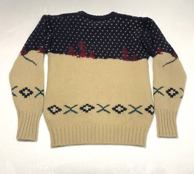 VINTAGE 90'S POLO RALPH LAUREN POLO SKI WOOL SWEATER SIZE MEDIUM