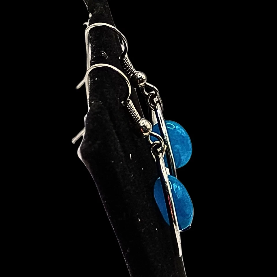 Conjunto de Pendientes Colgantes Imitación Turquesa Semilla Cuentas Mezcla Metales Araña Boho Chic Foto 3 de 4