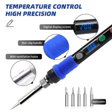 Electric Soldering Iron Pen 80℃ -480℃ Adjustable 90W LCD Display w/ Solder Tip