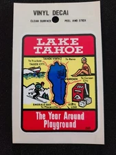 Lake Tahoe Year Around Playground Vintage Travel Souvenir Decal / Window Sticker