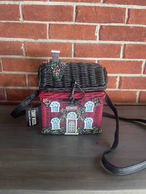 Vintage Timmy Woods School House Wicker Bag/Purse