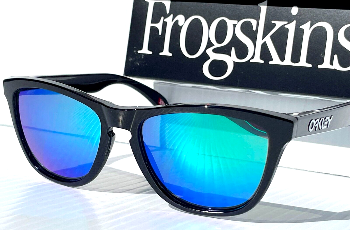 NEW Oakley Frogskins Shiny Black POLARIZED Galaxy Jade Lens