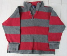 GAP Kids Boy's Red and Grey Striped Quarter Zip Long Sleeve Sweater Size XS