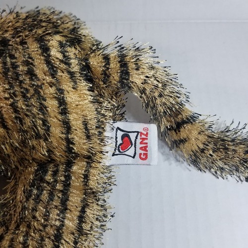 Ganz Plush Tiger Spiky Frizzy Hair Webkinz Logo No Codes Classic Cuteness - Picture 4 of 6