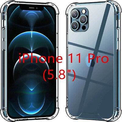 For iPhone 15 14 13 12 11 Pro Max Plus Silicone Slim Case Shockproof Cover CLEAR