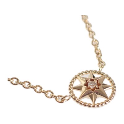 VUITTON DIOR ネックレス Christian Dior K18YG Yellow Gold Rose Devan Necklace Diamond 1PD