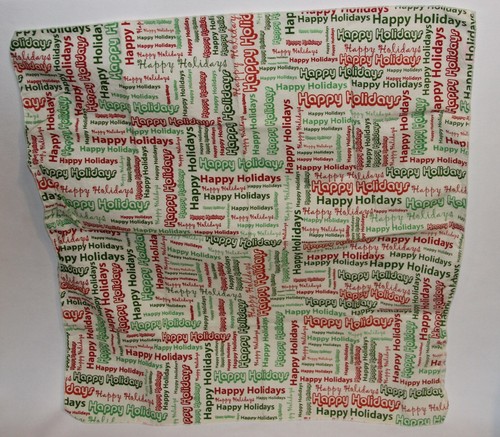 Bandana Scarf Pet Dog Christmas Happy Holidays Text - Never Used 20.5 x 21