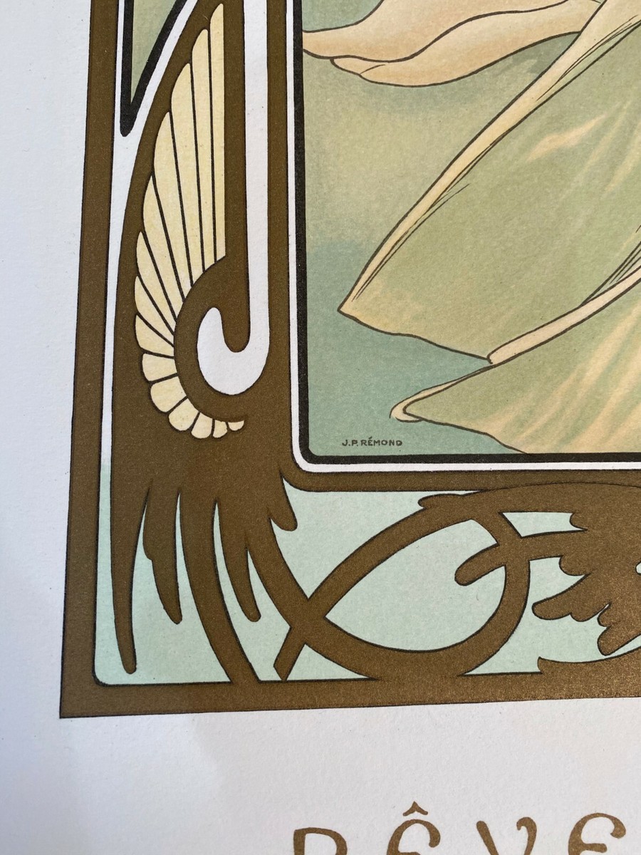 Alphonse Mucha, 1970's Lithograph Reverie Du Soir Art