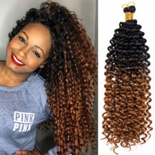 USA 14" Curly Wavy Crochet Twist Braids Synthetic Ombre Braiding Hair Extensions