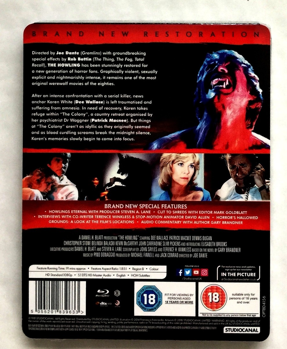THE HOWLING LIMITED EDITION BLU-RAY STEELBOOK BN&M JOE DANTE