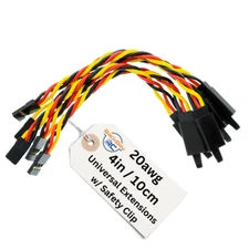 BackBayRC - 4in 20awg Universal (JR Futaba Compatible) Servo Extensions w/ Clip