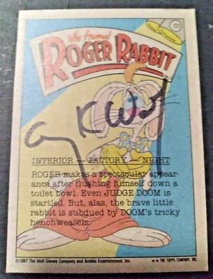 GARY K. WOLF ROGER RABBIT DISNEY SIGNED WHO FRAMED ROGER RABBIT TRADING ...
