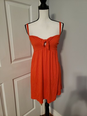 orange tie front dress